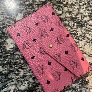 MCM Pink Logo Clutch